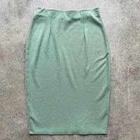 1980s Vintage Sage Green “Rainbow” Mini Pencil Skirt