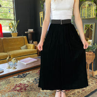 80s Black Velvet “Charter Club Classic” Pleated Skirt