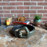 80s Grey/Green “Jacqueline Ferrar” Genuine Leather Belt