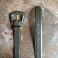 80s Grey/Green “Jacqueline Ferrar” Genuine Leather Belt