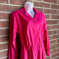 80s Hot Pink “Willi of California, Made in USA” Shirt Dress