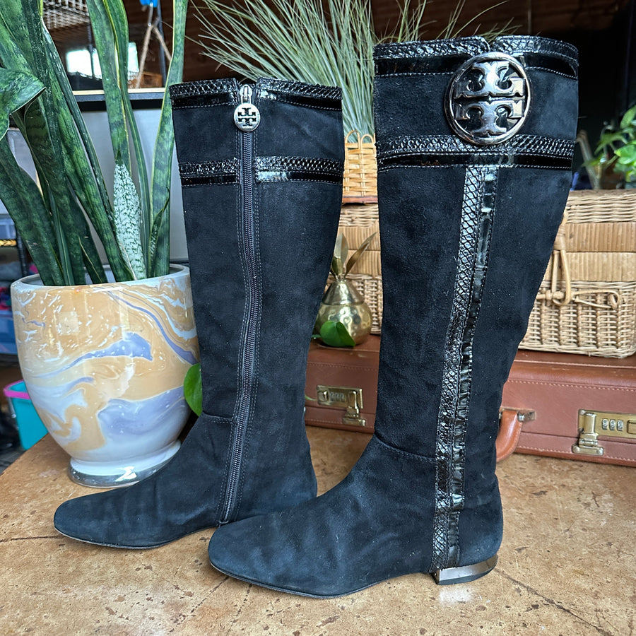 Black Suede Leather “Tory Burch” Boots