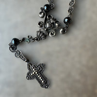 Dangle Chain Vintage Rosary Set with matching earrings