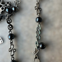 Dangle Chain Vintage Rosary Set with matching earrings