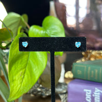 Heart Cut Blue Topaz Sterling Silver Studs