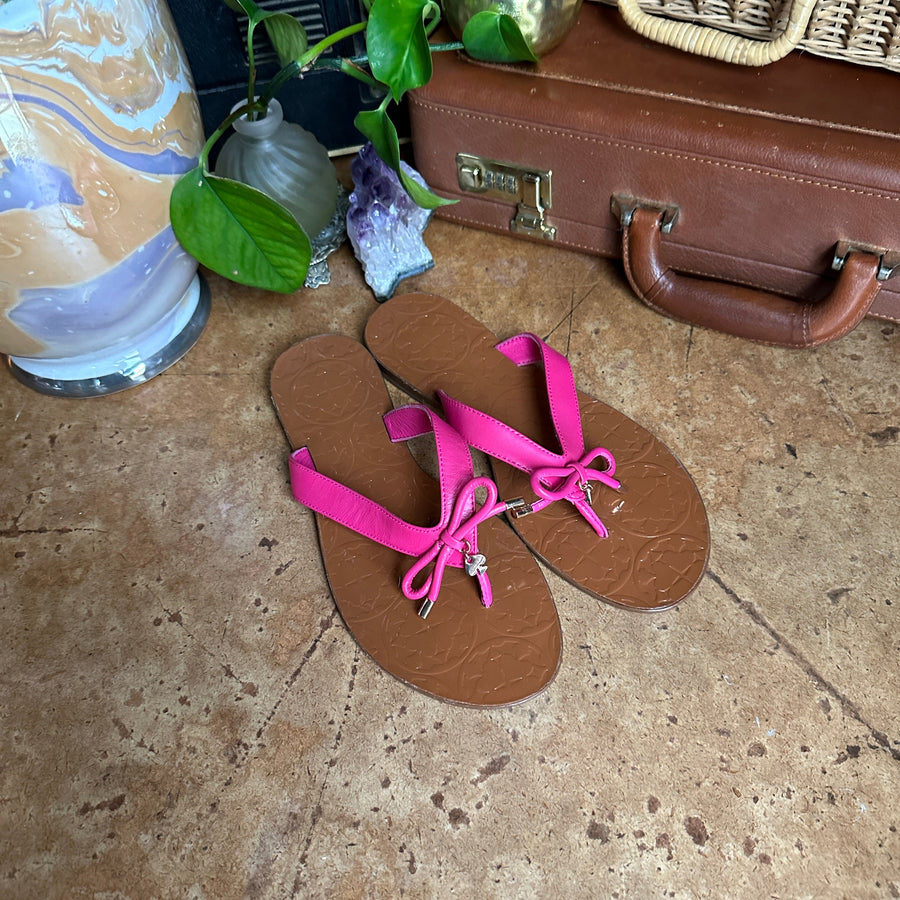 Hot Pink/Tan “Kate Spade” Flip-Flops