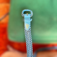 Light blue braided belt