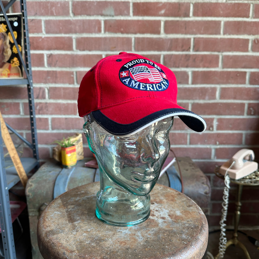 Red “Proud To Be An American” Baseball Cap