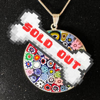 Sterling Millefiori Murano Glass Pendant Necklace