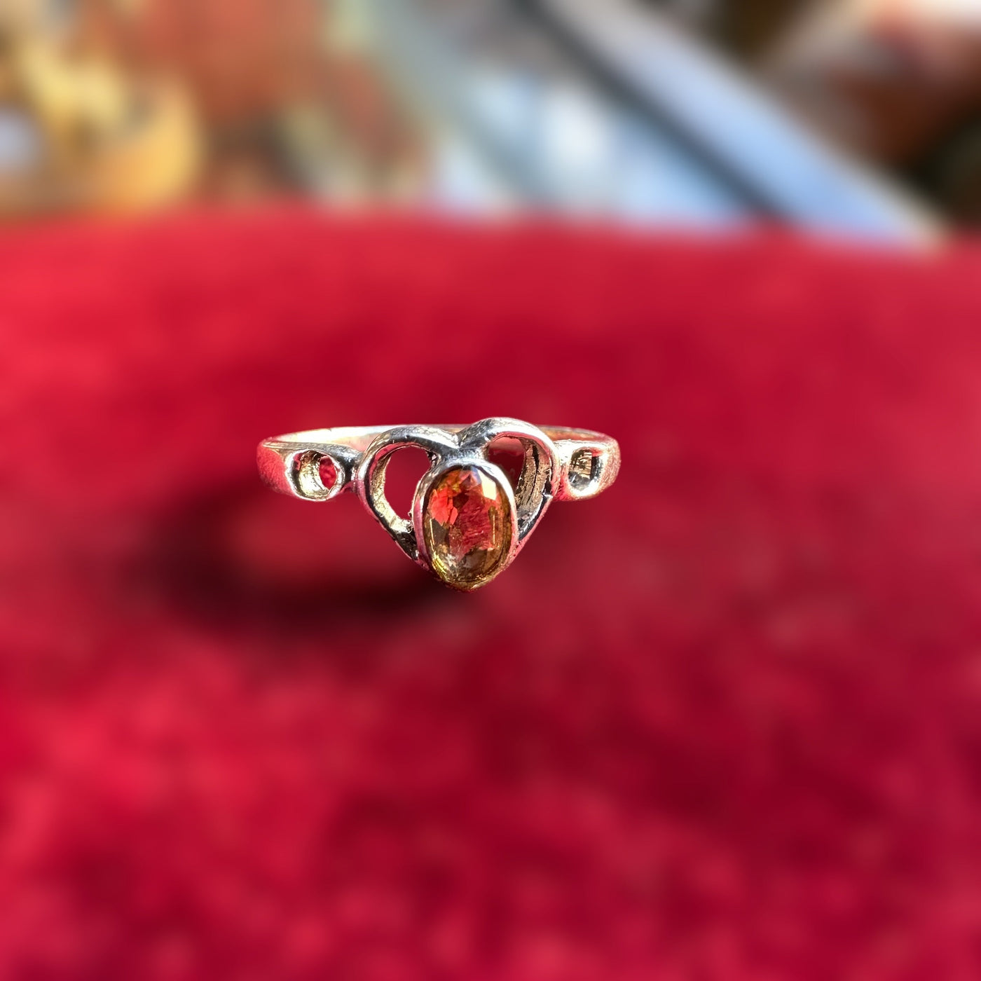 Sterling Silver and Citrine Heart Ring