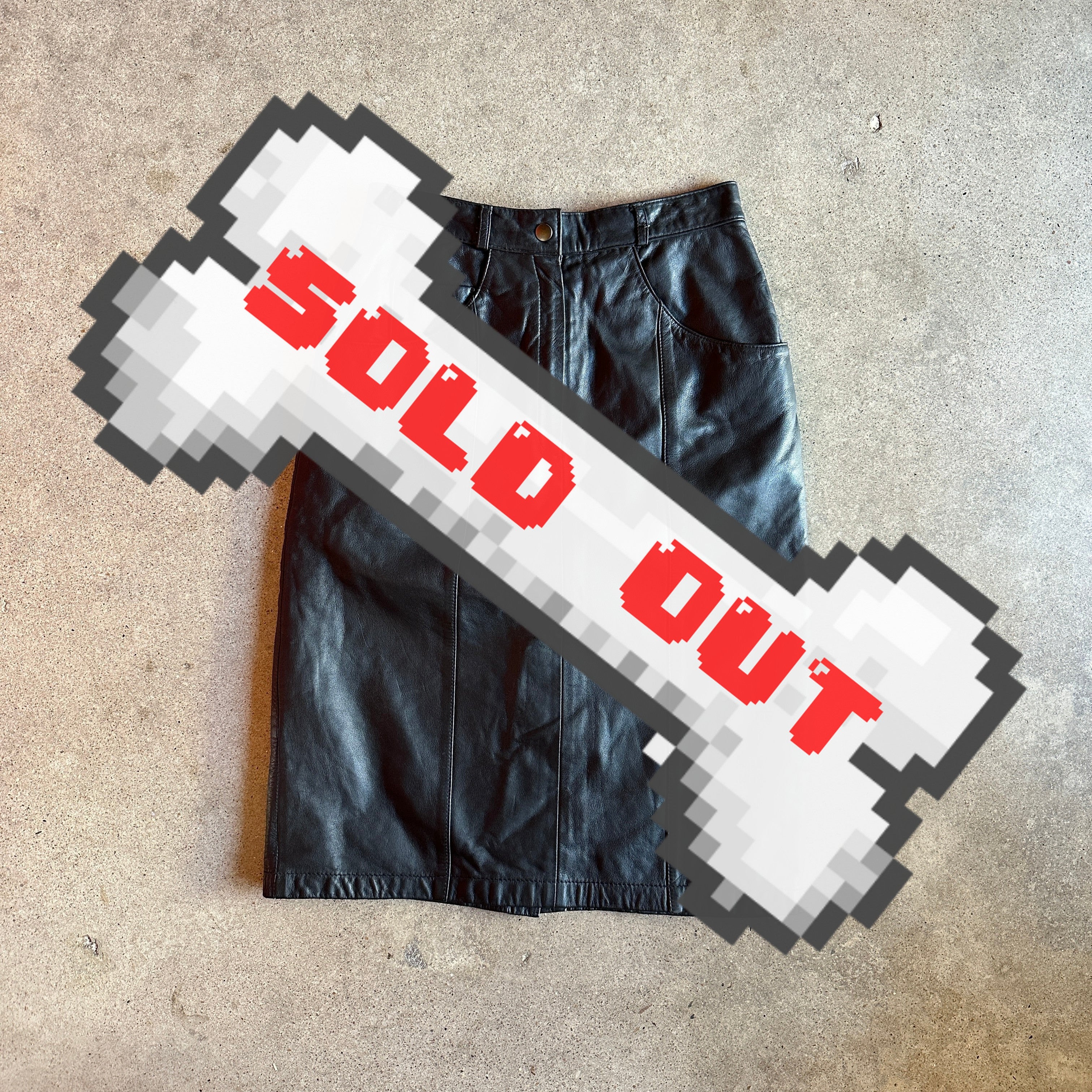 VTG Calliope black leather skirt