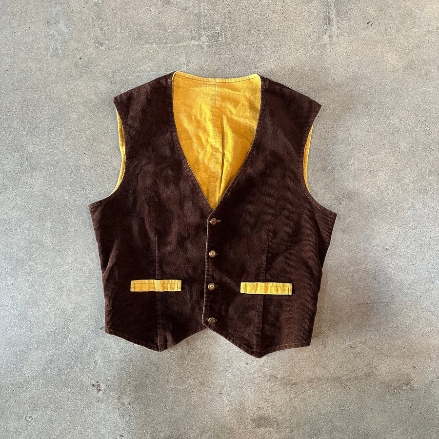 VTG reversible yellow and brown vest