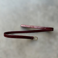 Vintage lady canterbury genuine snakeskin burgundy belt