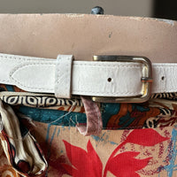 White leather vintage belt made in USA