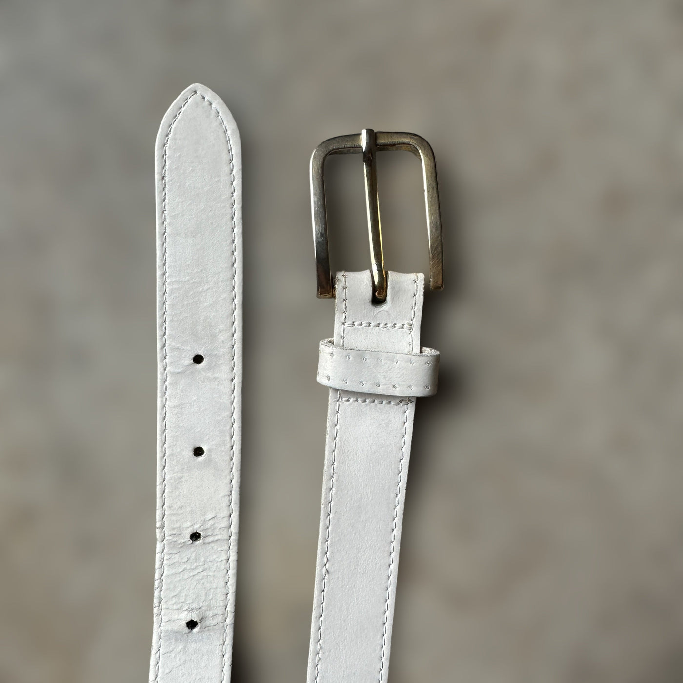 White leather vintage belt made in USA