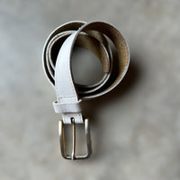 White leather vintage belt made in USA