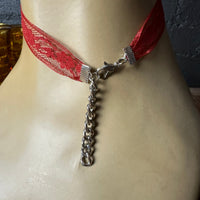 red vintage lace choker
