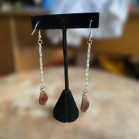reworked glass dangle earrings with sterling silver fishhook