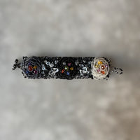 vintage hand-woven beaded maximalist floral bracelet