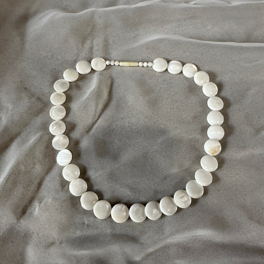 vintage mother of pearl disk necklace