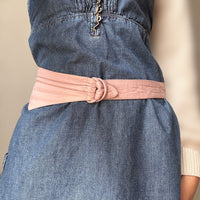 vintage pink leather wrap belt