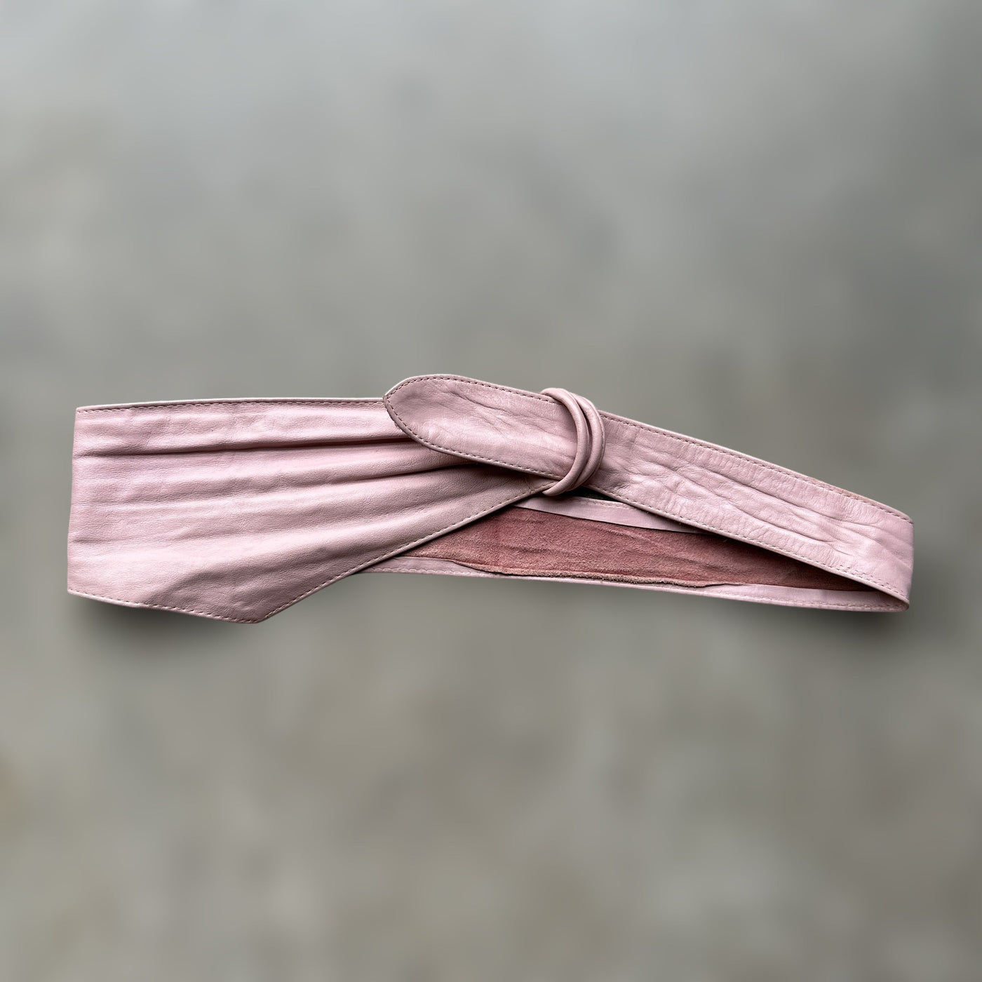 vintage pink leather wrap belt