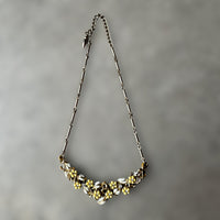 vintage yellow flower necklace by CORO, gold-tone chain